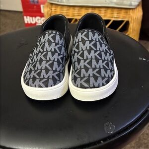 Michael Kors Monogram Black and Gray Slip-Ons